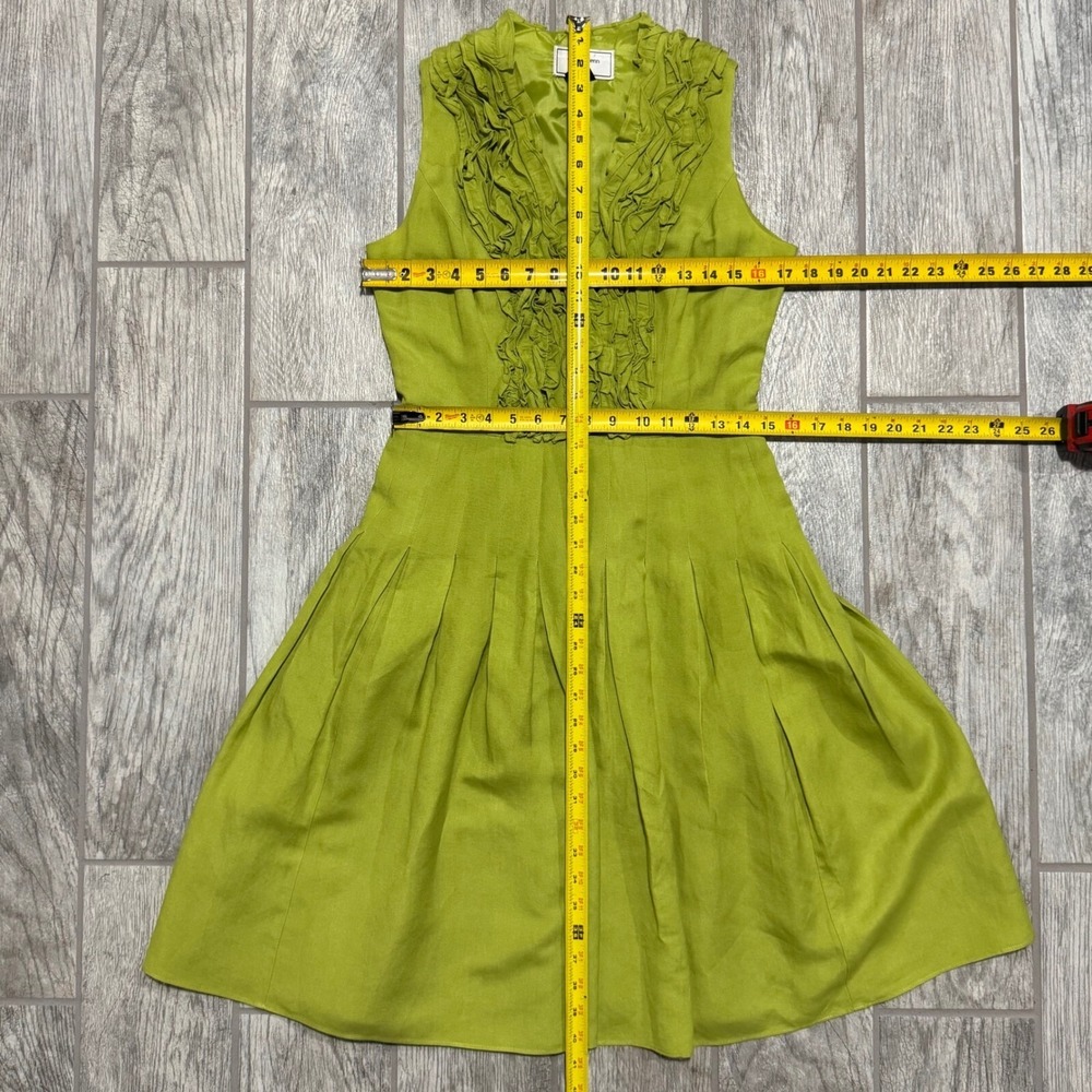 Willow Glenn Green Linen Blend Ruffle Party Dress Sleeveless Fit & Flare Size 8‎ - Picture 7 of 7